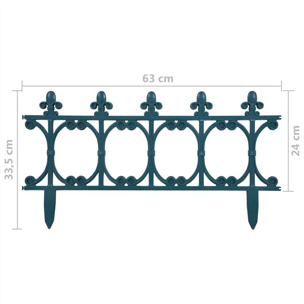 Lawn Edgings 16 pcs Green 10 m PP