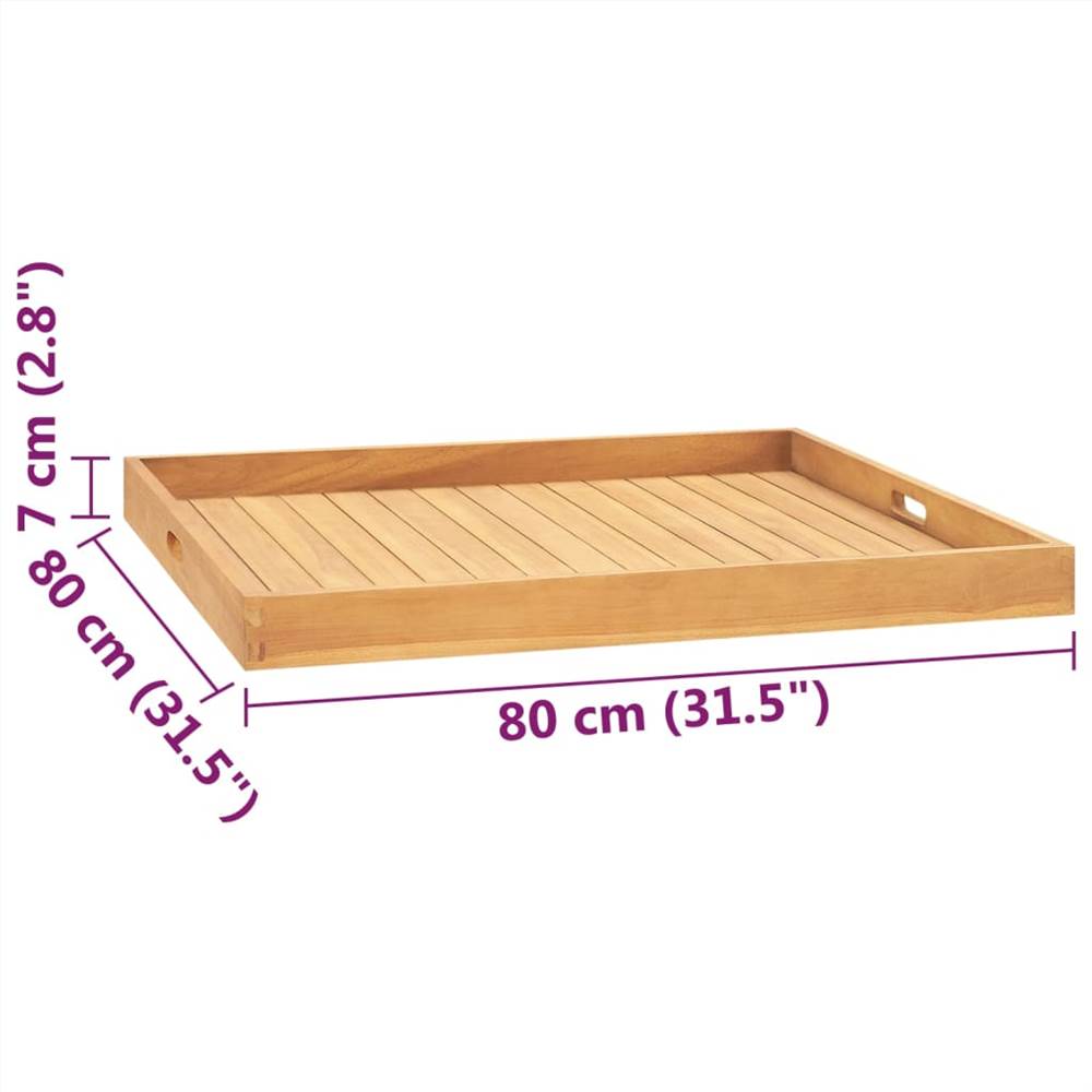 Serving Tray 80x80 cm Solid Teak Wood