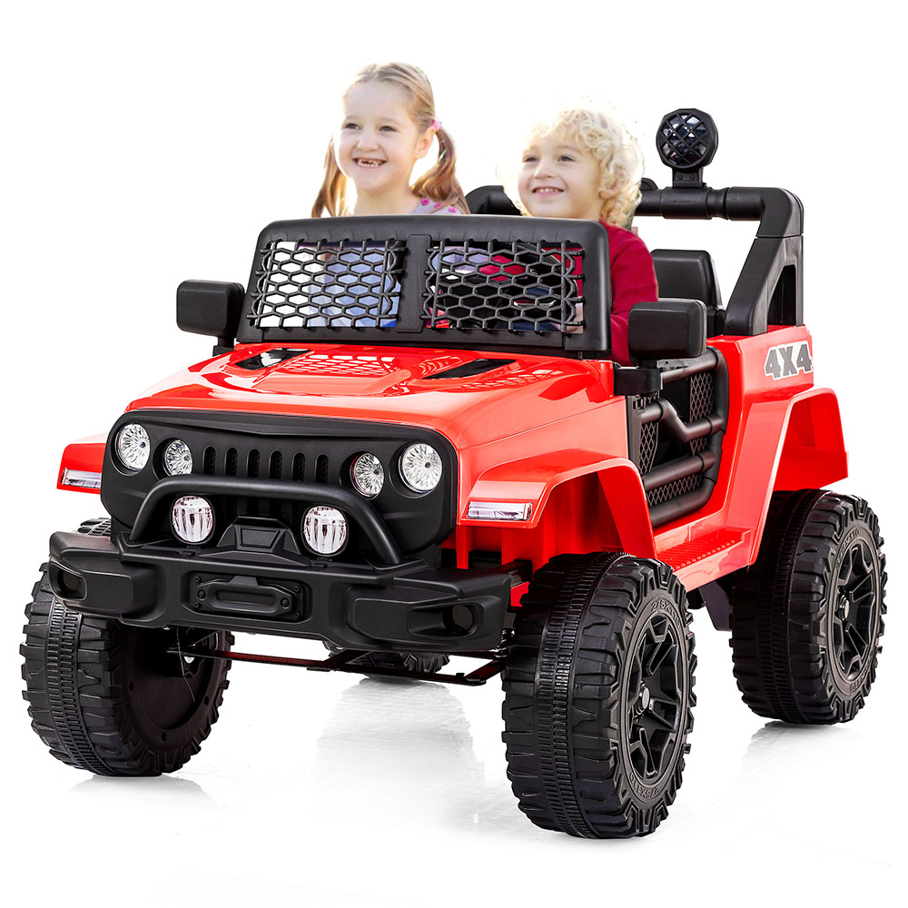 

Children's Electric Ride On Car with 2 Seats 12V 2.4 Ghz Remote Control 2 Speed Soft Start Horn Front Light - Red