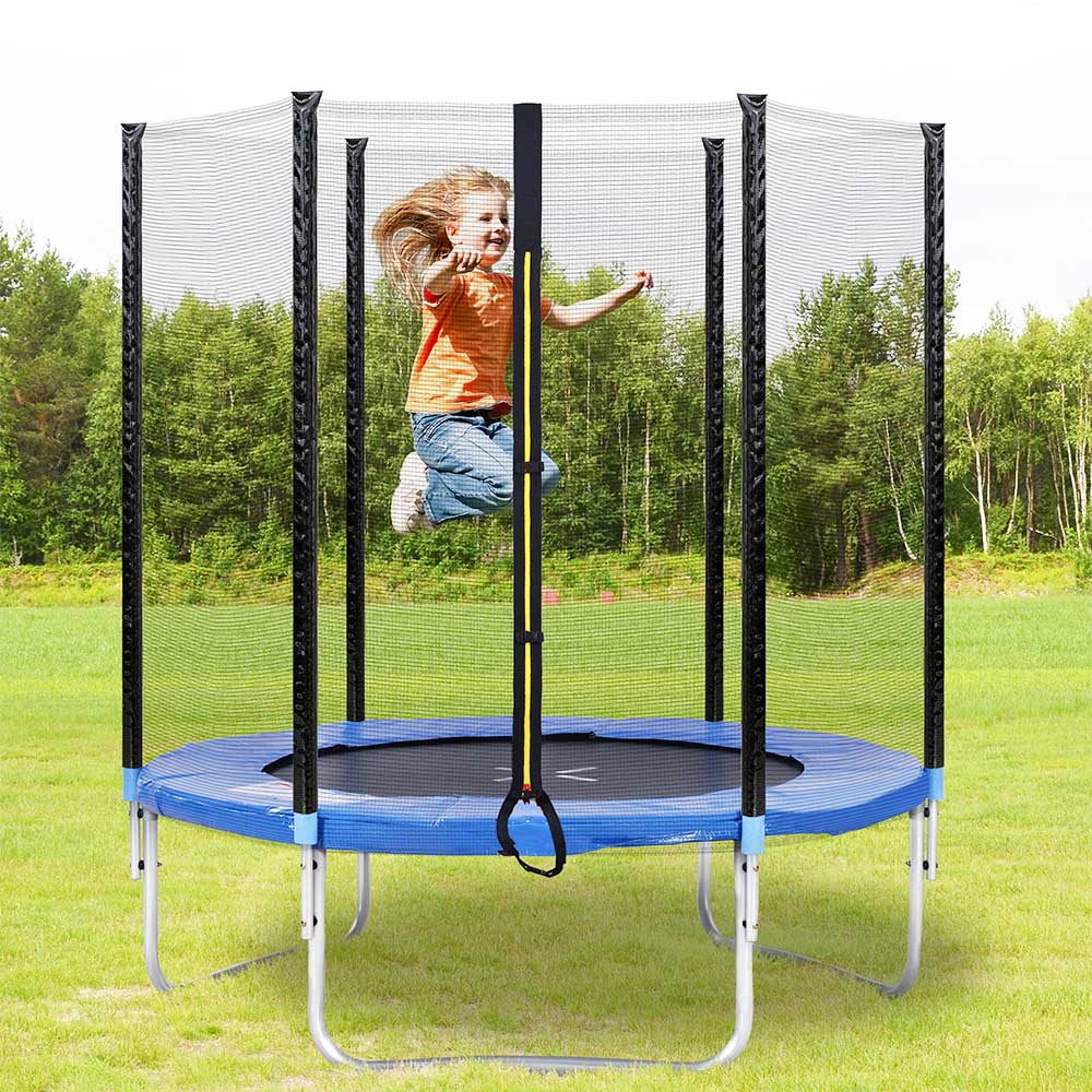 Outdoor Trampoline with Safety Fence and Padded Poles, 6FT Garden Trampoline, Load-bearing 80kg passed GS and TUV Test