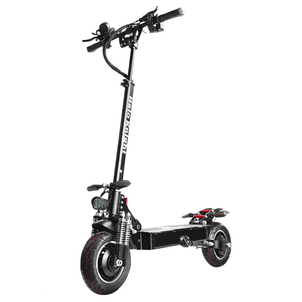 

Halo Knight T104 Road Electric Scooter 10 Inch Pneumatic Tire 2000W Dual Motor 52V 28.8Ah Battery 60km Range 65km/h Max Speed 150kg Load, Black