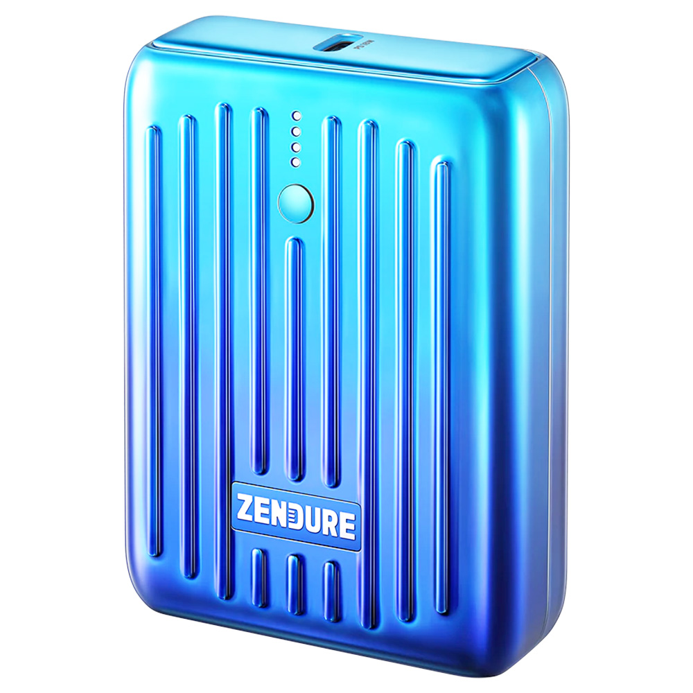 ZENDURE SuperMini 10000mAh 20W PD Power Bank, ZEN+2.0 Technology, 1x USB-C, 2 x USB-A, Blue