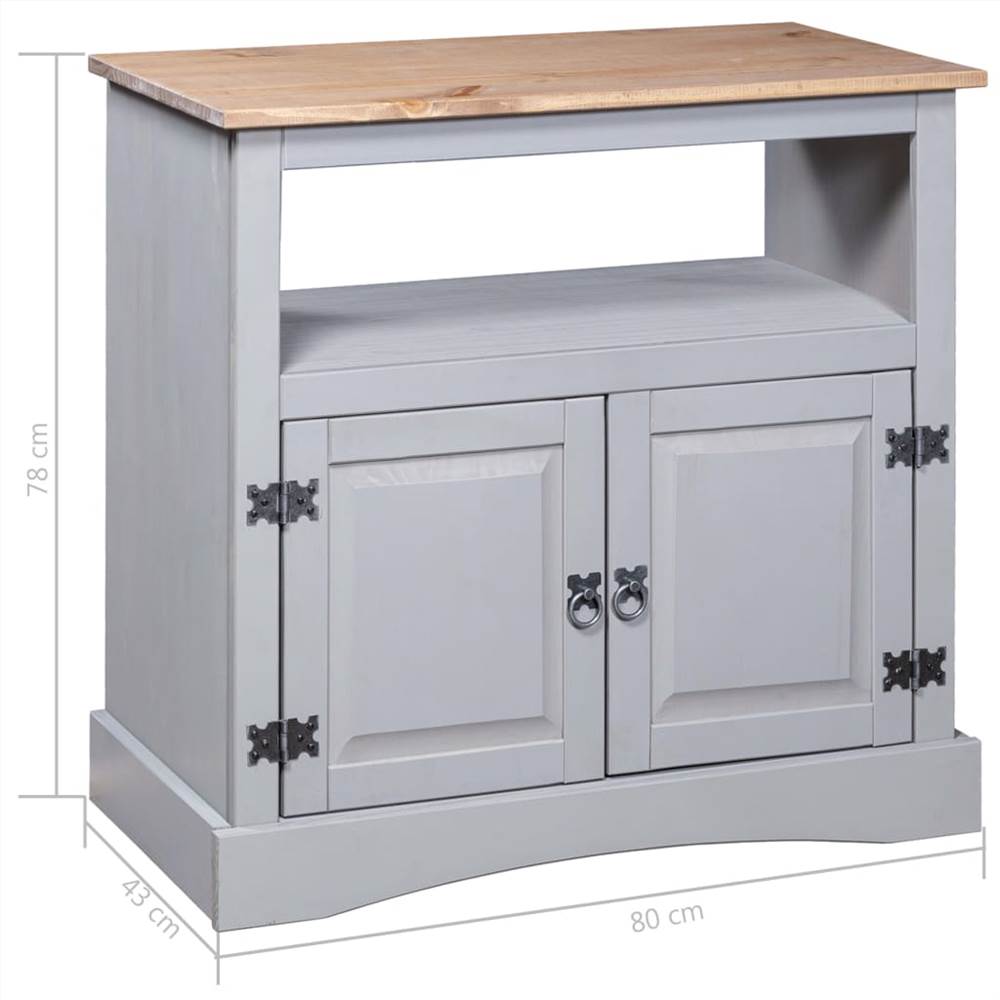 TV Cabinet Mexican Pine Corona Range Grey 80x43x78 cm
