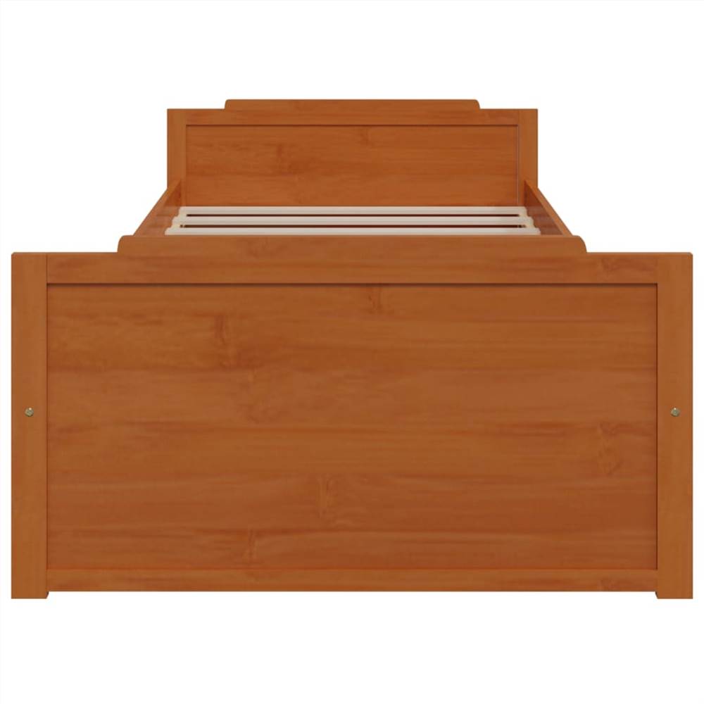Bed Frame with Drawers Honey Brown Solid Wood Pine 90x200 cm Single