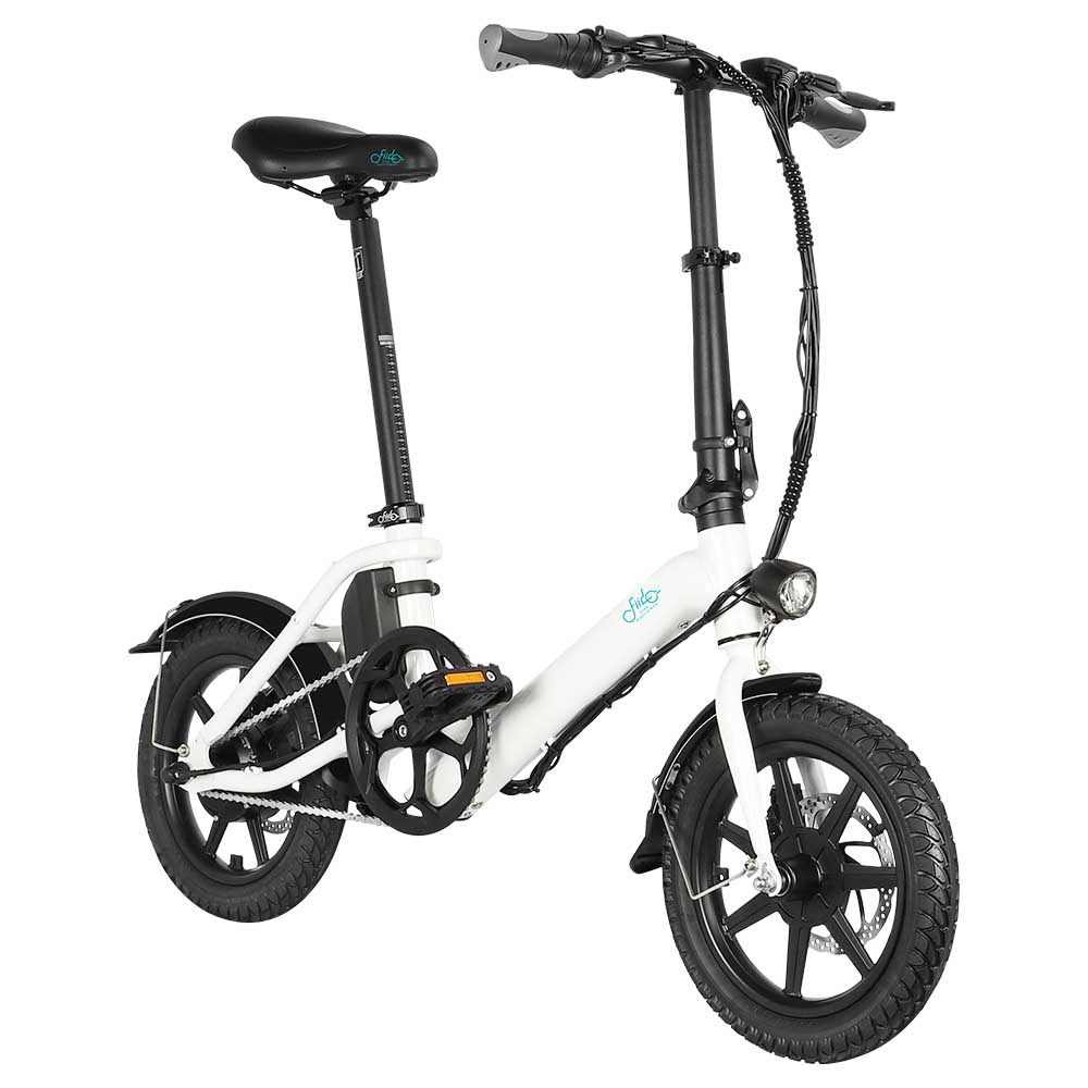 

FIIDO D3 Pro Folding Electric Moped Bike 14'' City Bicycle Commuter Bike Max 25km/h 7.5Ah Lithium Battery - White