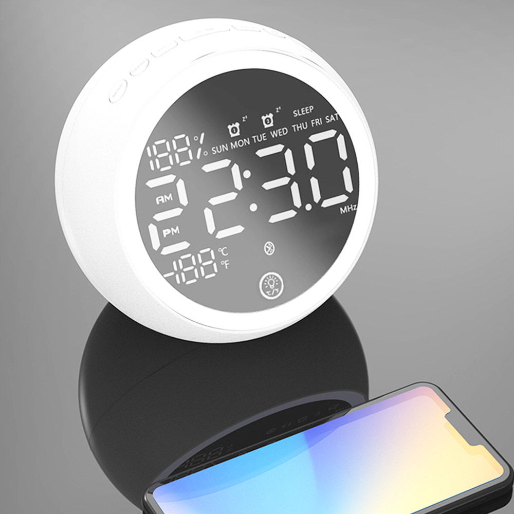 GREEN TIME X10 Bluetooth Alarm Clock Speaker White