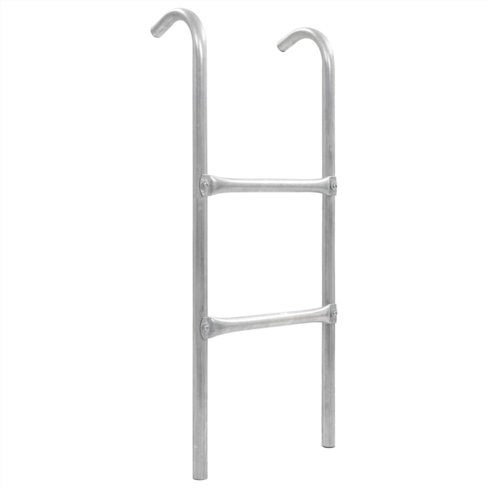 2-Step Trampoline Ladder Staal Zilver 82.5 cm