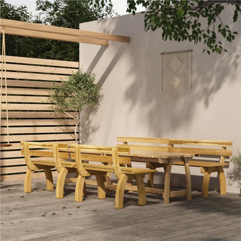 

4 Piece Garden Dining Set Impregnated Pinewood