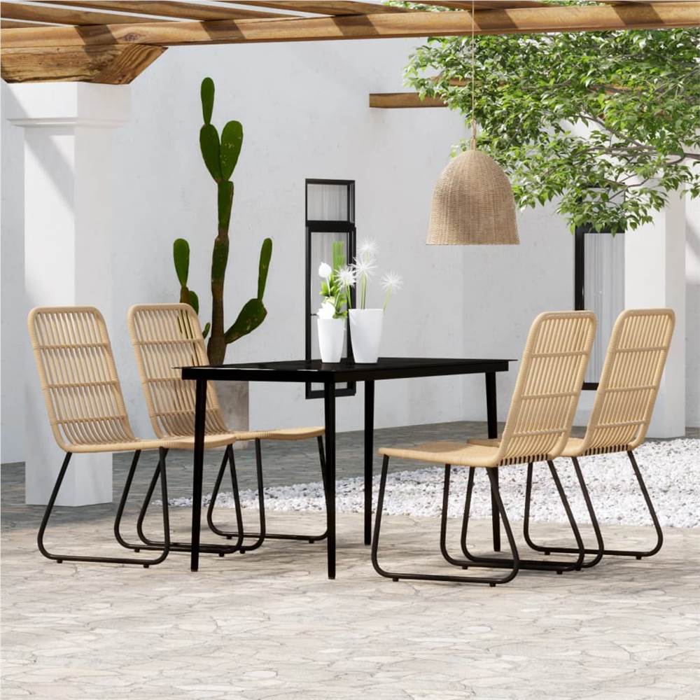 

5 Piece Garden Dining Set Oak