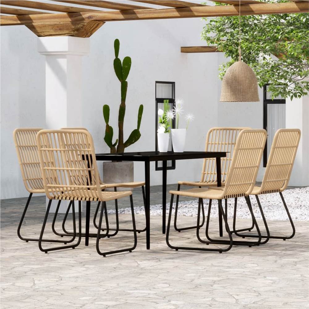 

7 Piece Garden Dining Set Oak
