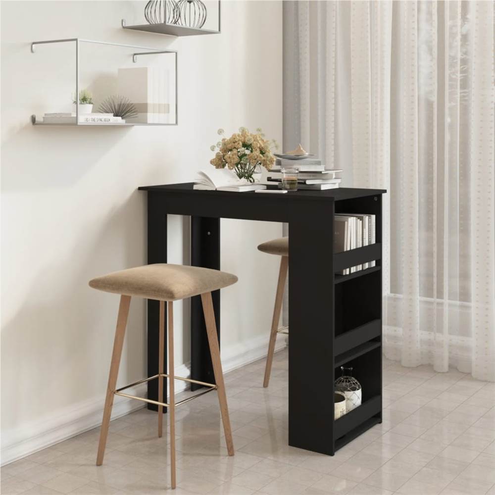 

Bar Table with Storage Rack Black 102x50x103.5 cm Chipboard