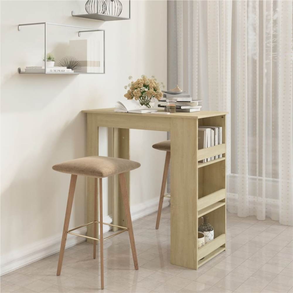 

Bar Table with Storage Rack Sonoma Oak 102x50x103.5cm Chipboard