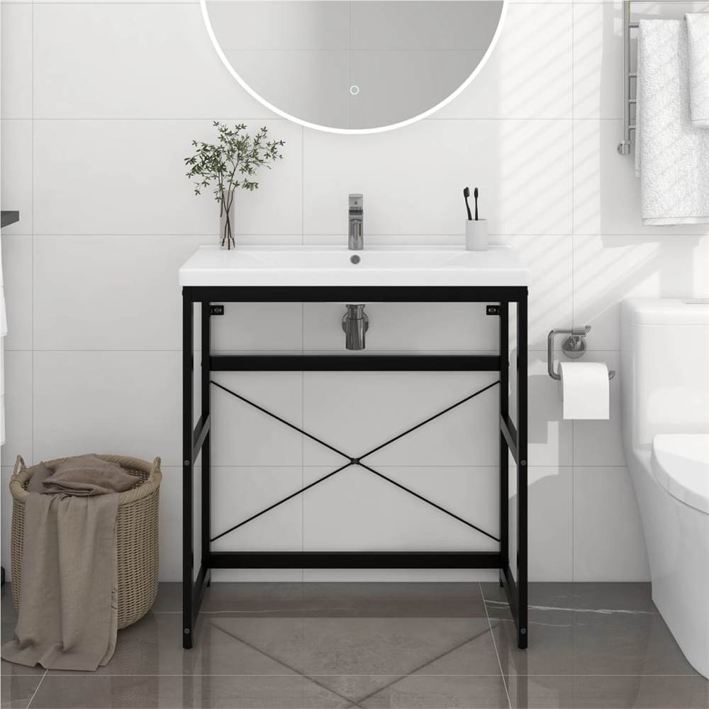

Bathroom Washbasin Frame Black 79x38x83 cm Iron
