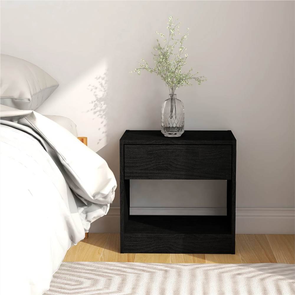 

Bedside Cabinet Black 40x31x40 cm Solid Pinewood