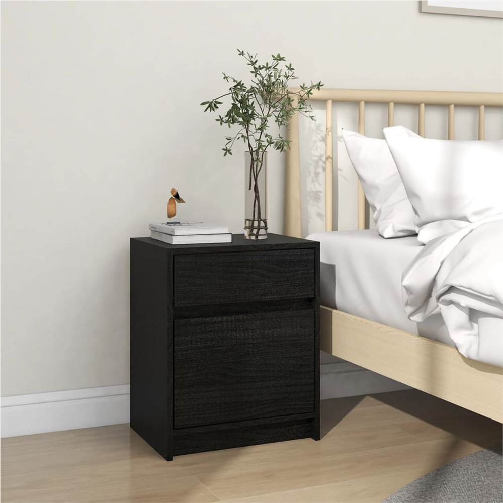 

Bedside Cabinet Black 40x31x50 cm Solid Pinewood