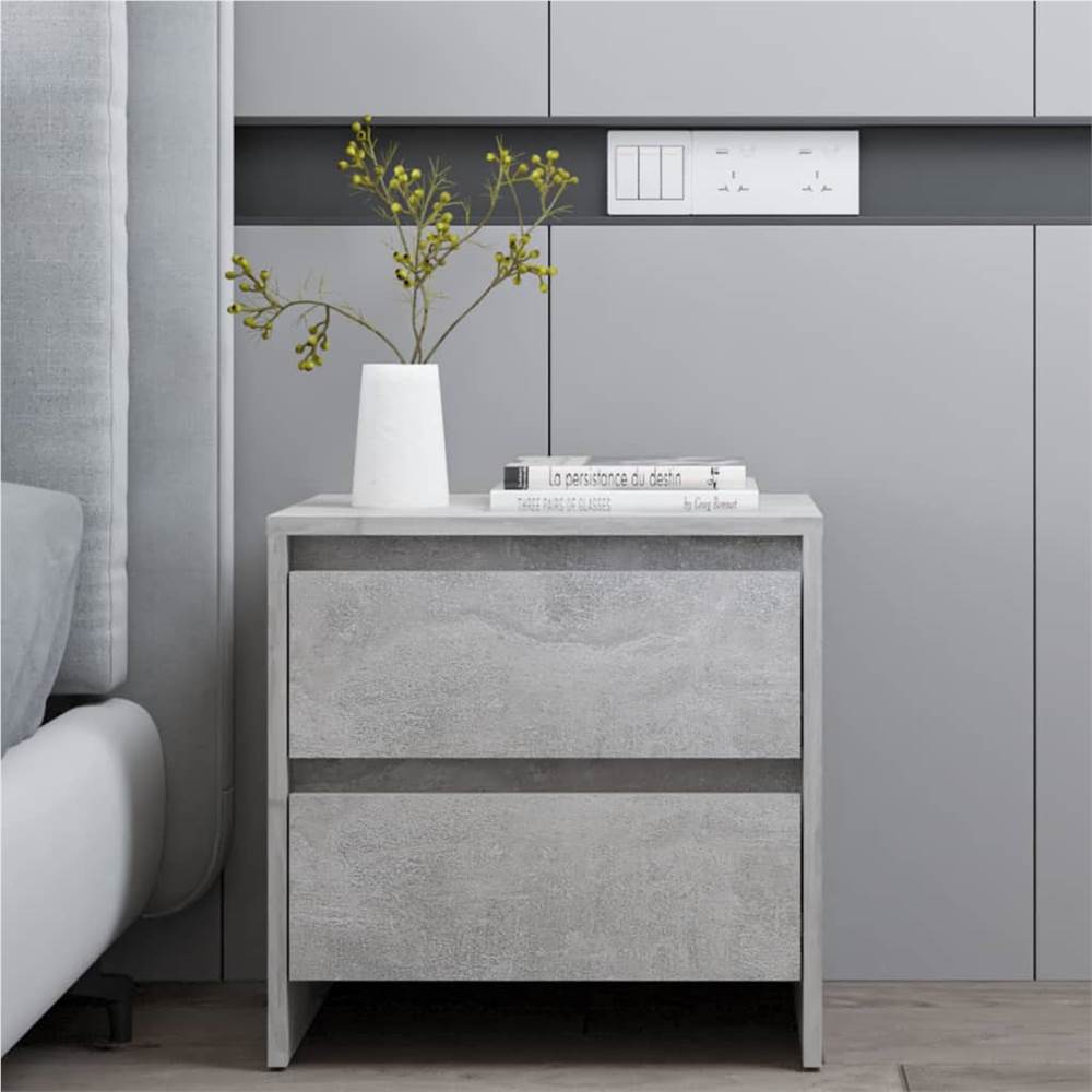Bedside Cabinet Concrete Grey 45x34.5x44.5 cm Chipboard