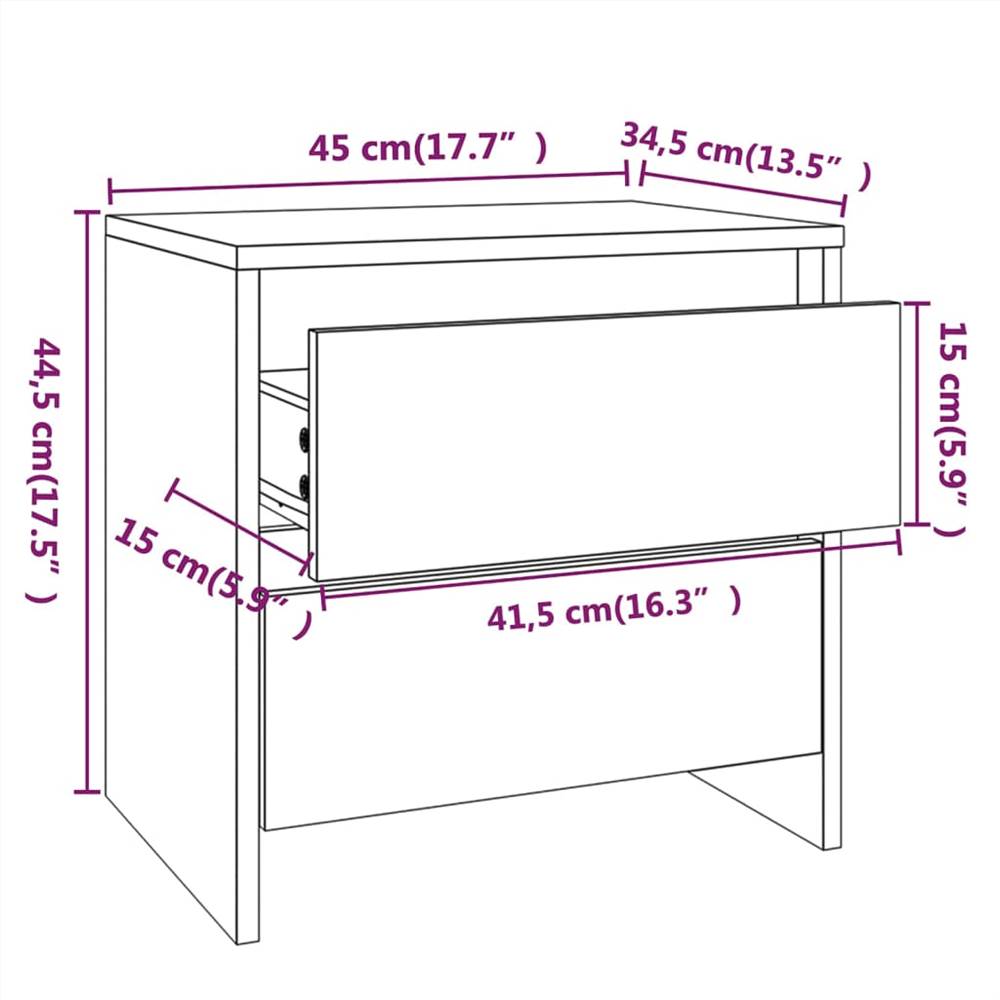 Bedside Cabinet Sonoma Oak 45x34.5x44.5 cm Chipboard