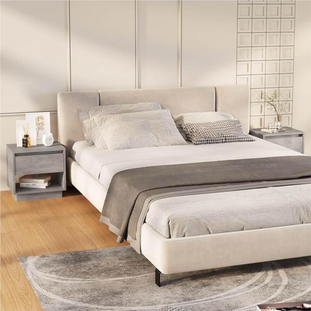 

Bedside Cabinets 2 pcs Concrete Grey 45x34x44 cm Chipboard