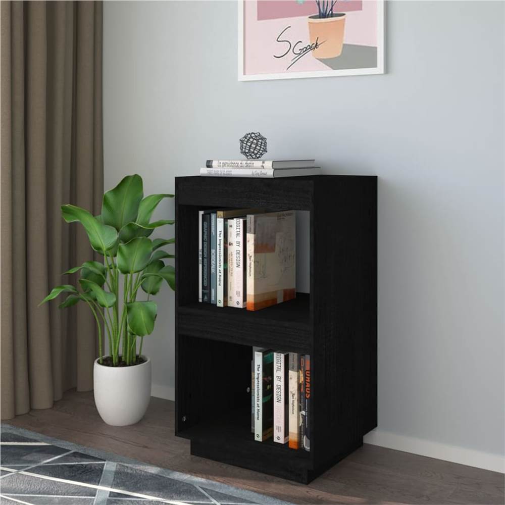 

Book Cabinet Black 40x35x71 cm Solid Pinewood