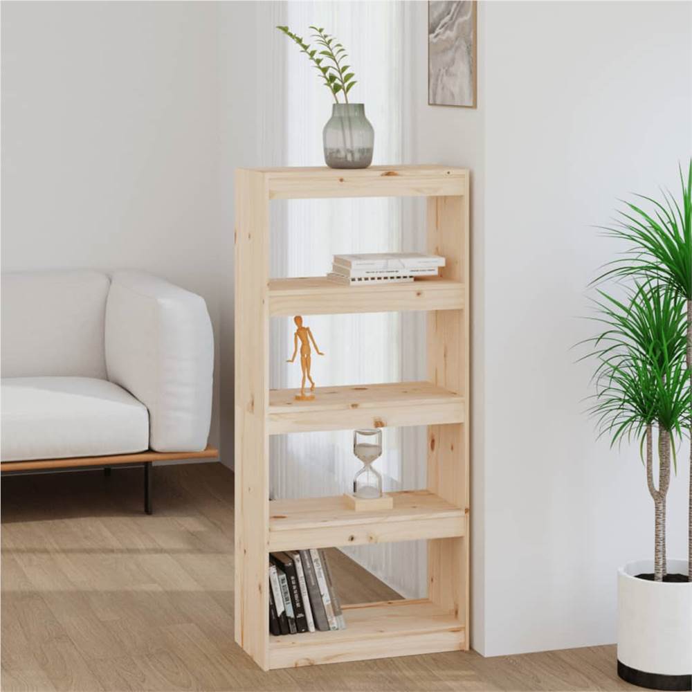 

Book Cabinet/Room Divider 60x30x135.5 cm Solid Wood Pine