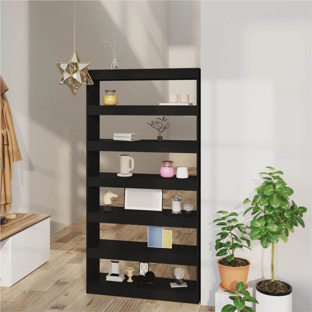 

Book Cabinet/Room Divider Black 100x30x198 cm Engineered wood