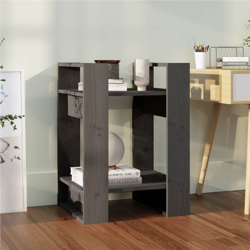 

Book Cabinet/Room Divider Grey 41x35x57 cm Solid Wood Pine