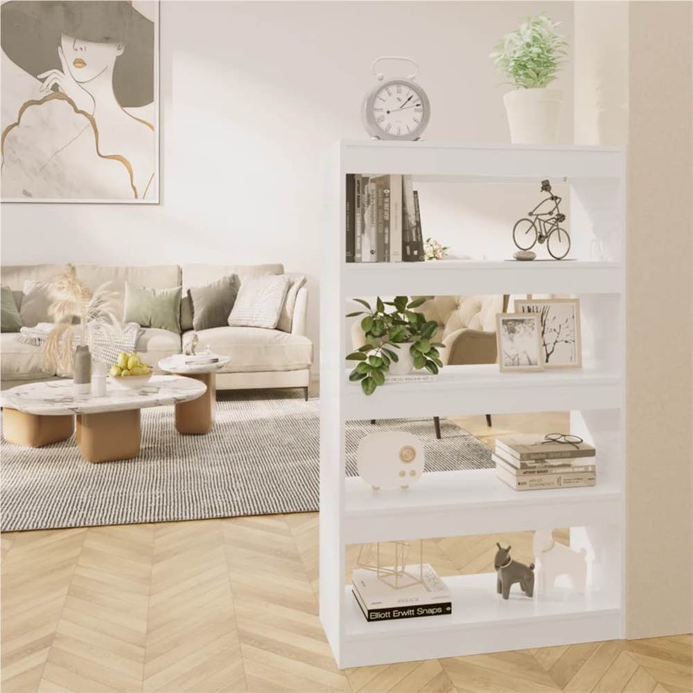 

Book Cabinet/Room Divider High Gloss White 80x30x135 cm Chipboard