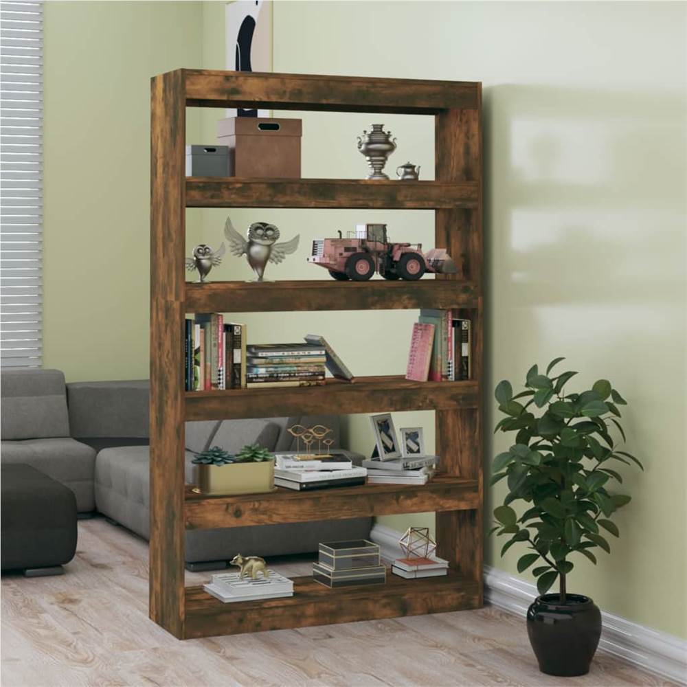 

Book Cabinet/Room Divider Smoked Oak 100x30x166 cm