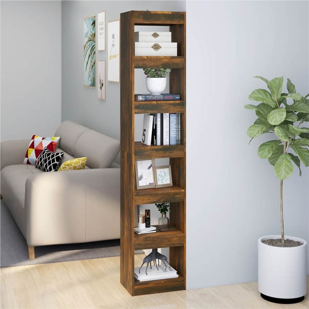 

Book Cabinet/Room Divider Smoked Oak 40x30x198 cm