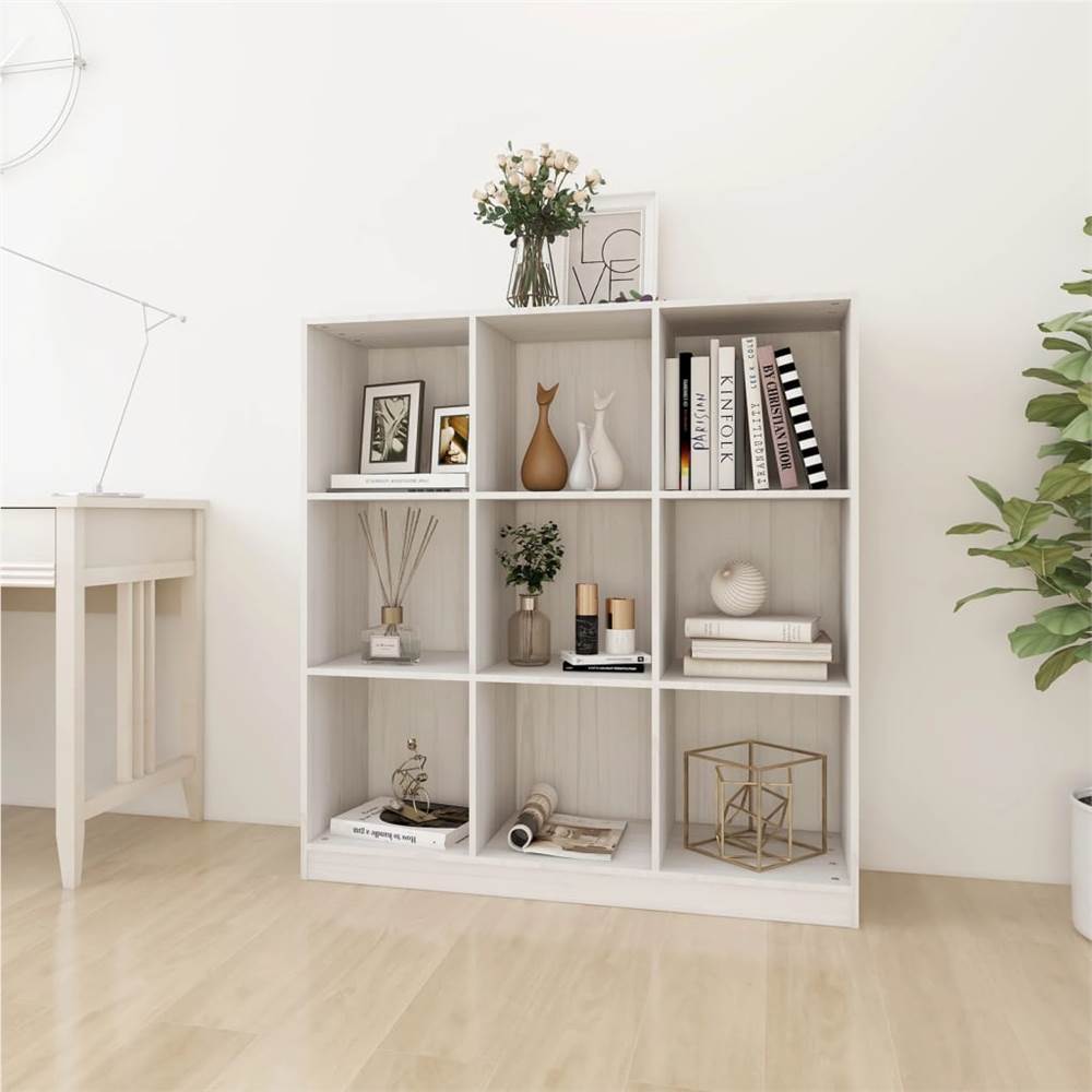 

Book Cabinet/Room Divider White 104x33.5x110 cm Solid Pinewood