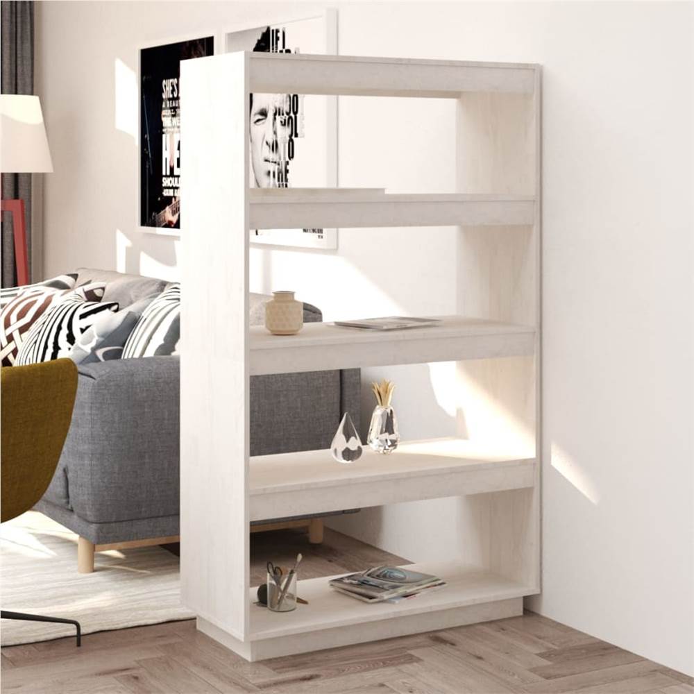 

Book Cabinet/Room Divider White 80x35x135 cm Solid Pinewood