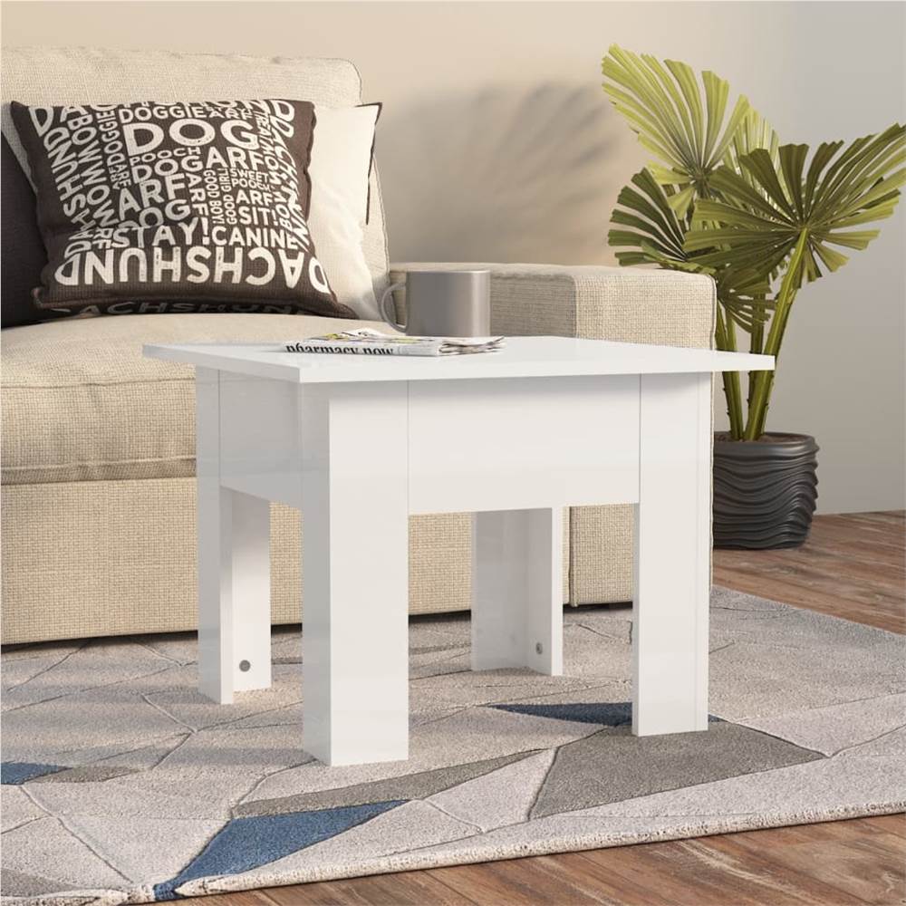 

Coffee Table High Gloss White 55x55x42 cm Chipboard