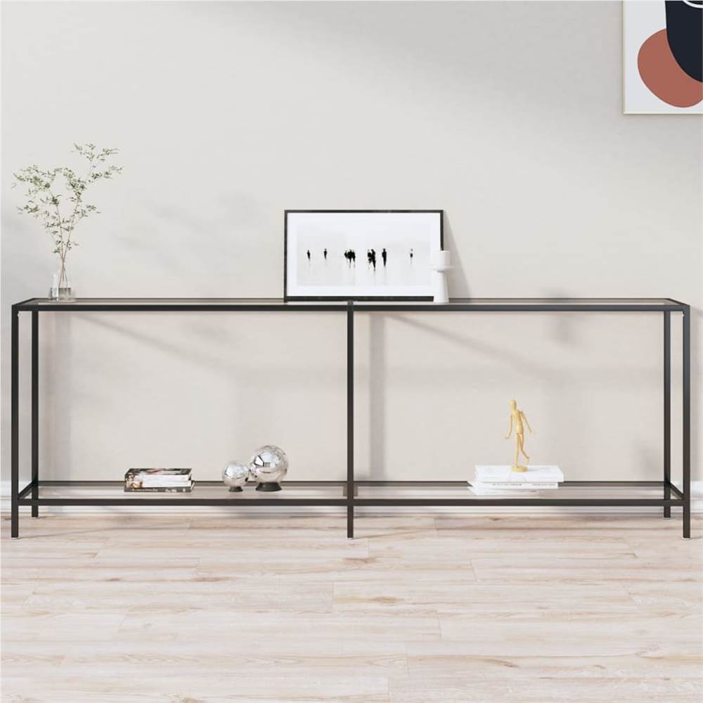 Console Table Transparent 220x35x75.5 cm Tempered Glass