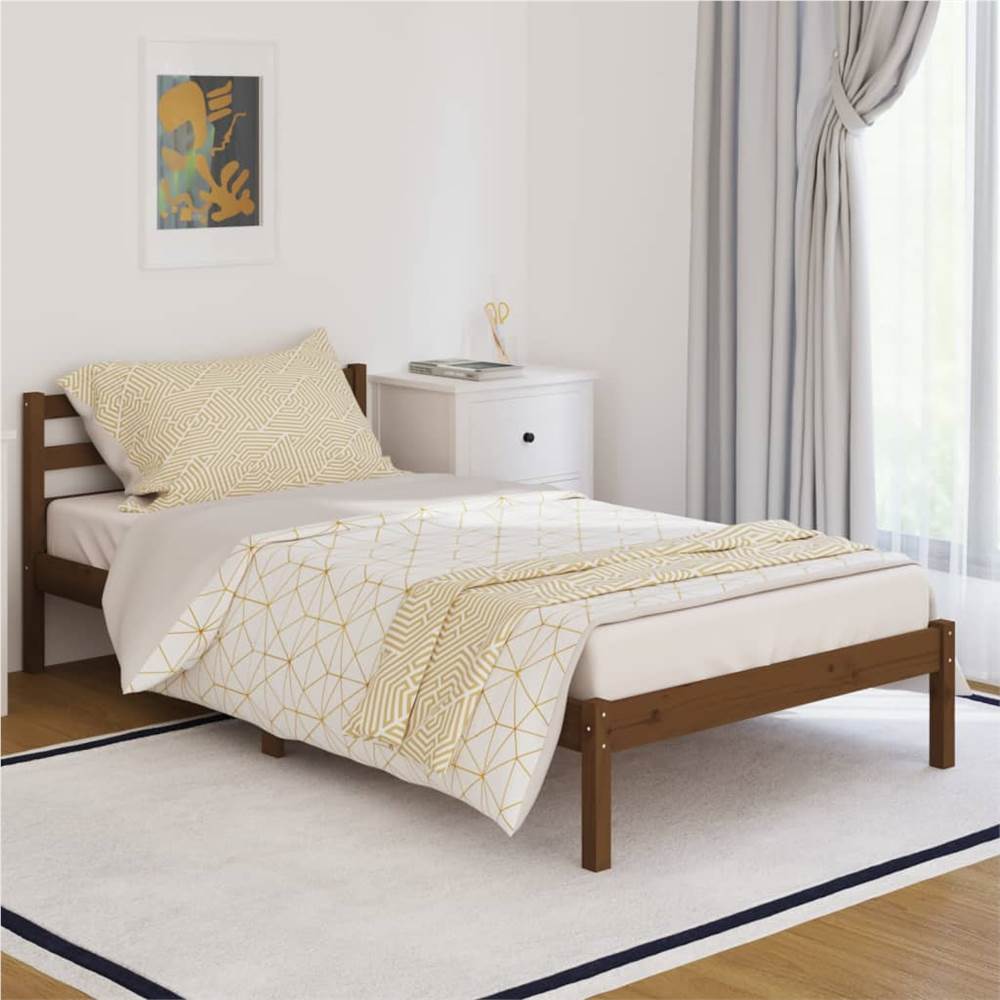 Day Bed Solid Wood Pine 100x200 cm Honey Brown