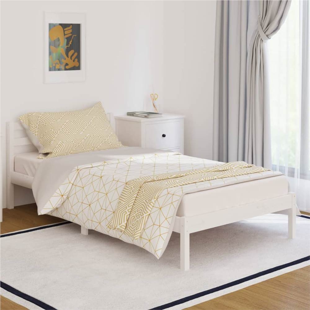 Day Bed Solid Wood Pine 100x200 cm White