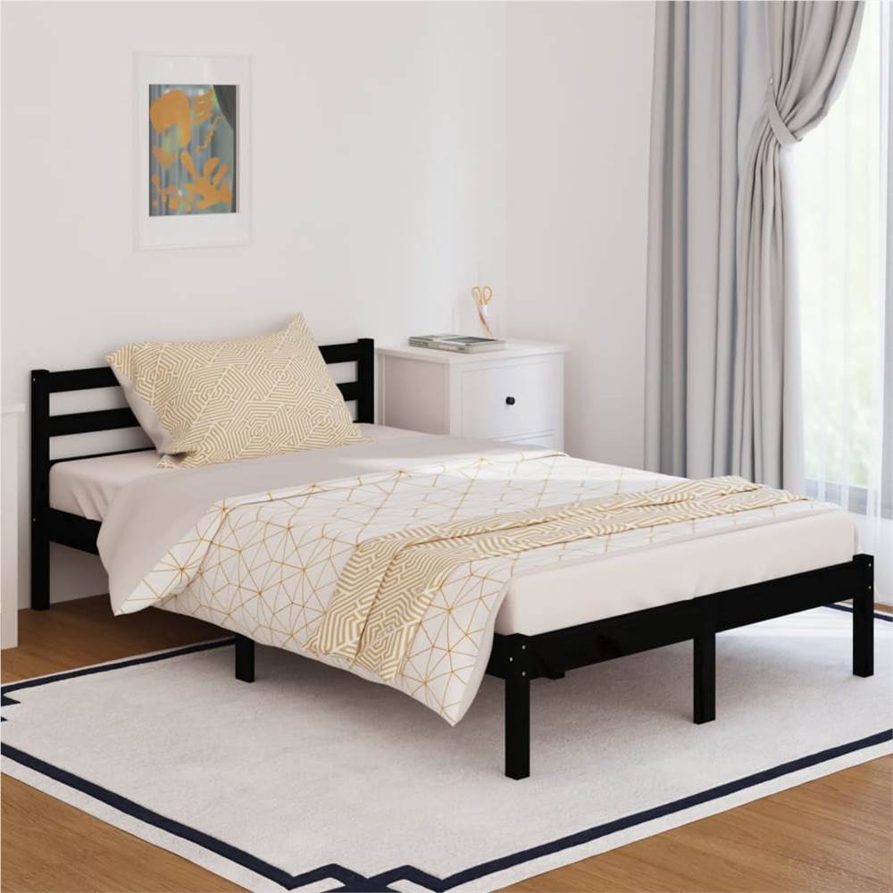 

Day Bed Solid Wood Pine 120x200 cm Small Double Black