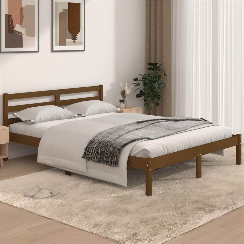 Day Bed Solid Wood Pine 140x190 cm Honey Brown