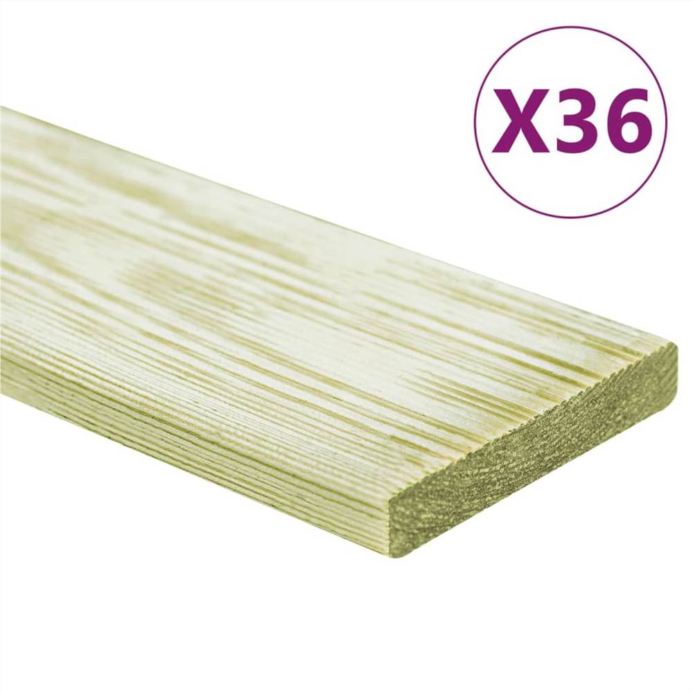 

Decking Boards 36 pcs 4.32 m² 1m Impregnated Solid Wood Pine