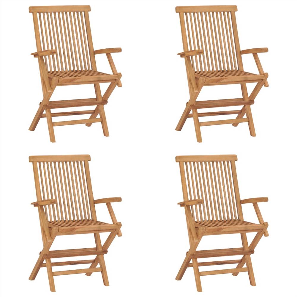 

Folding Garden Chairs 4 pcs Solid Teak Wood