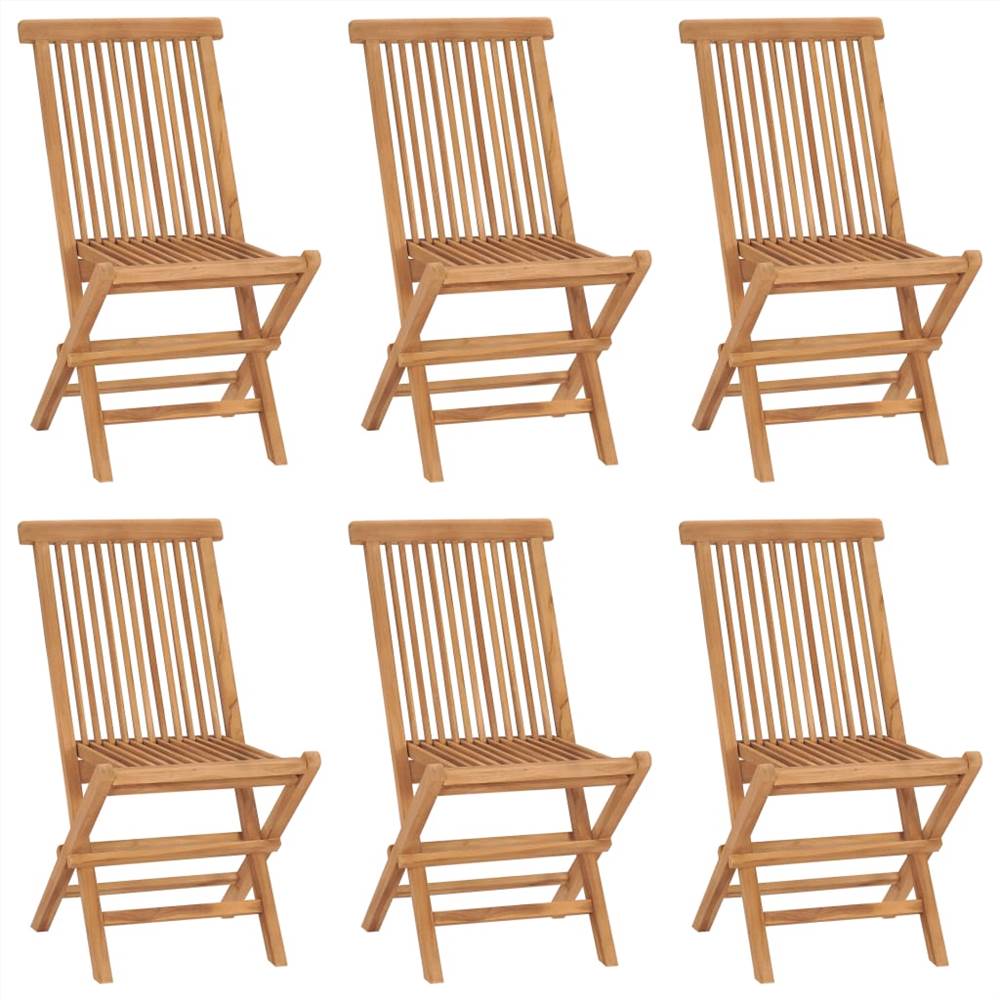 

Folding Garden Chairs 6 pcs Solid Teak Wood