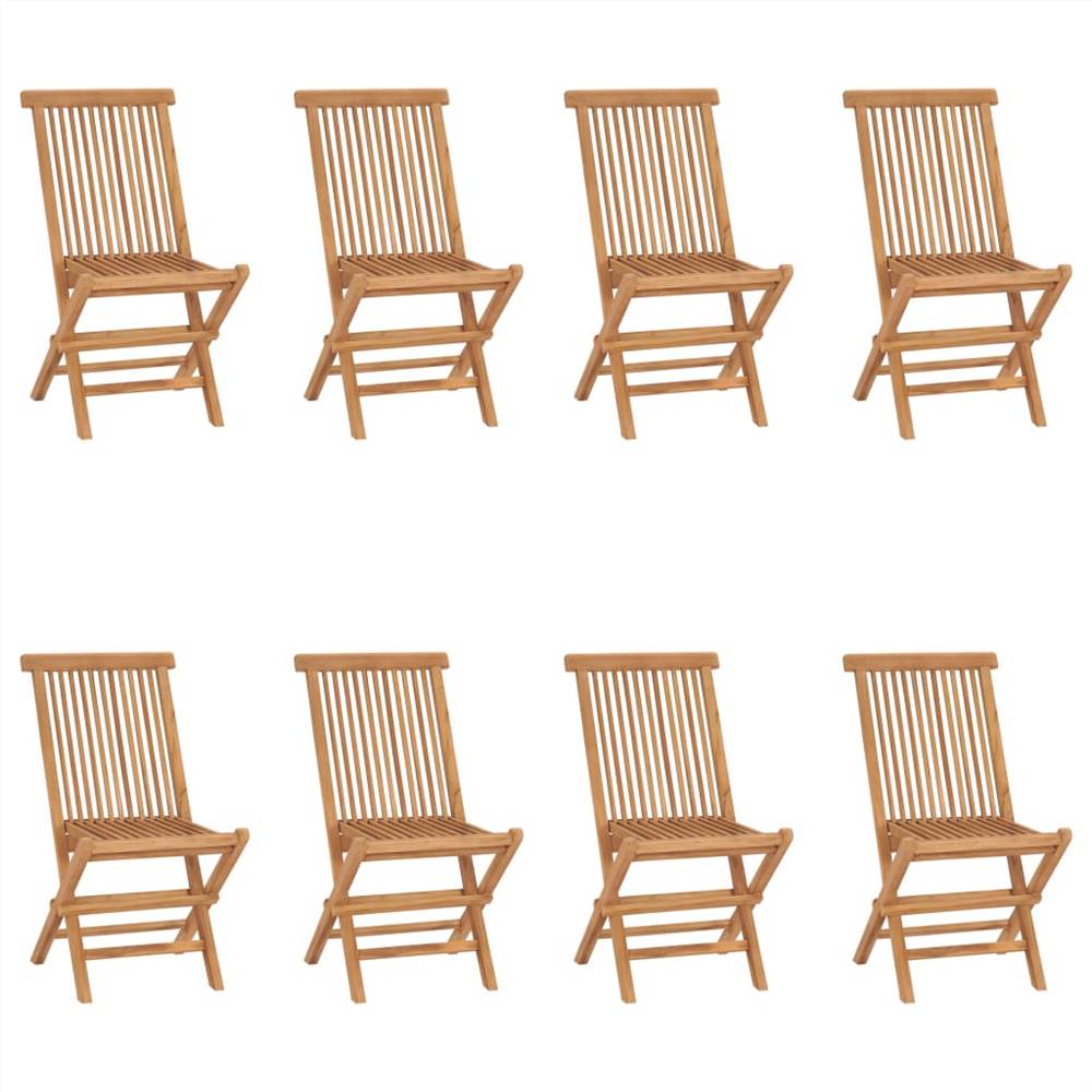 

Folding Garden Chairs 8 pcs Solid Teak Wood