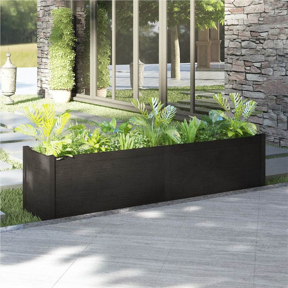 

Garden Planter Black 200x50x50 cm Solid Pinewood