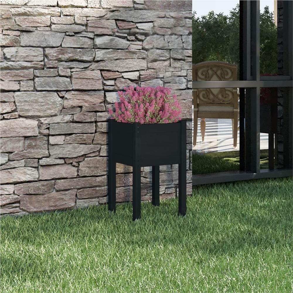 

Garden Planter Black 40x40x70 cm Solid Pinewood