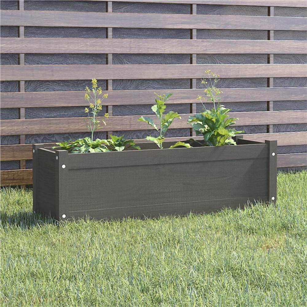 

Garden Planter Grey 100x31x31 cm Solid Pinewood