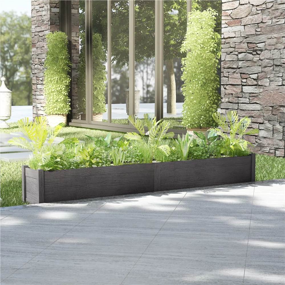 

Garden Planter Grey 200x31x31 cm Solid Pinewood