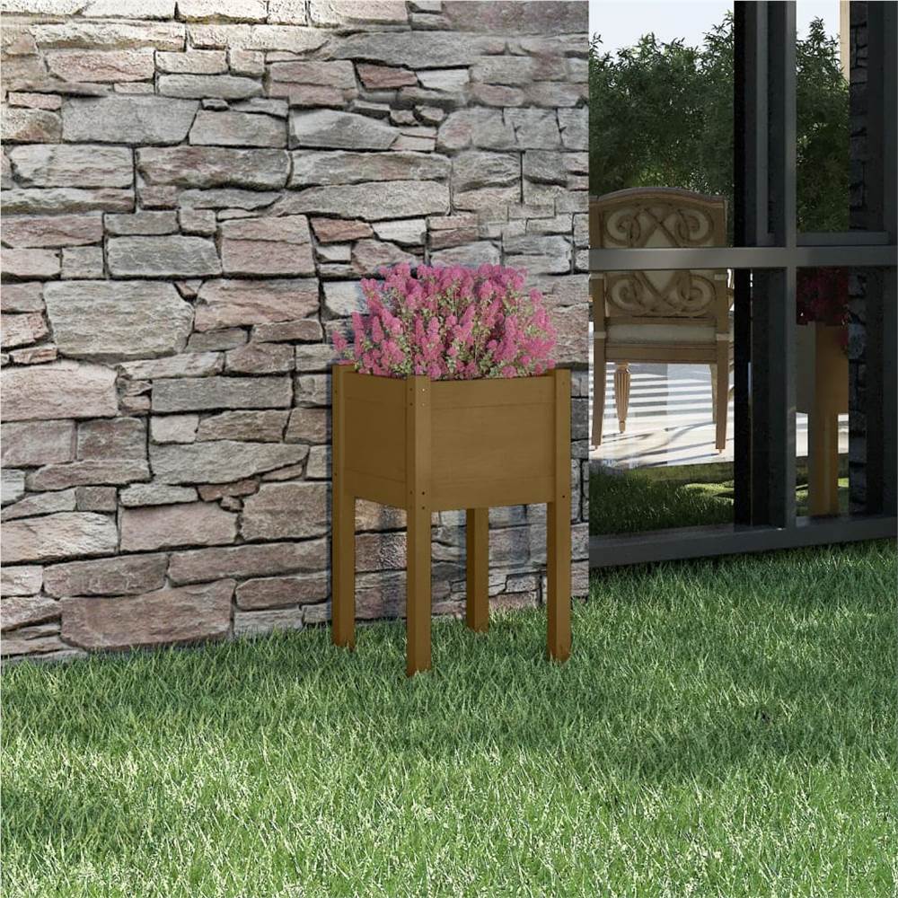 

Garden Planter Honey Brown 40x40x70 cm Solid Pinewood