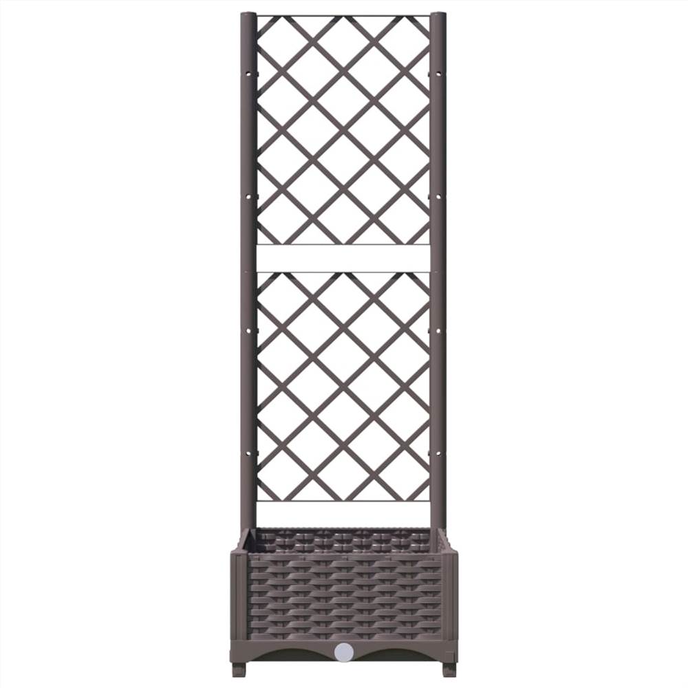 Garden Planter with Trellis Brown 40x40x121.5 cm PP