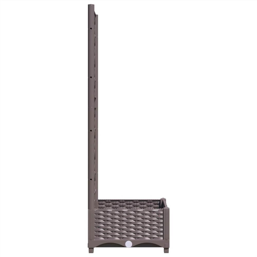 Garden Planter with Trellis Brown 40x40x121.5 cm PP