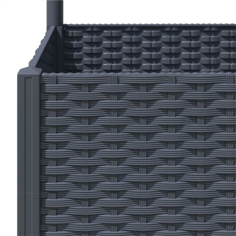 Garden Planter with Trellis Dark Grey 120x40x136 cm PP
