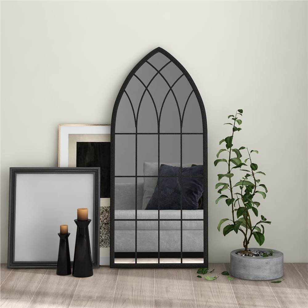 Mirror Black 100x45 cm Iron for Indoor Use